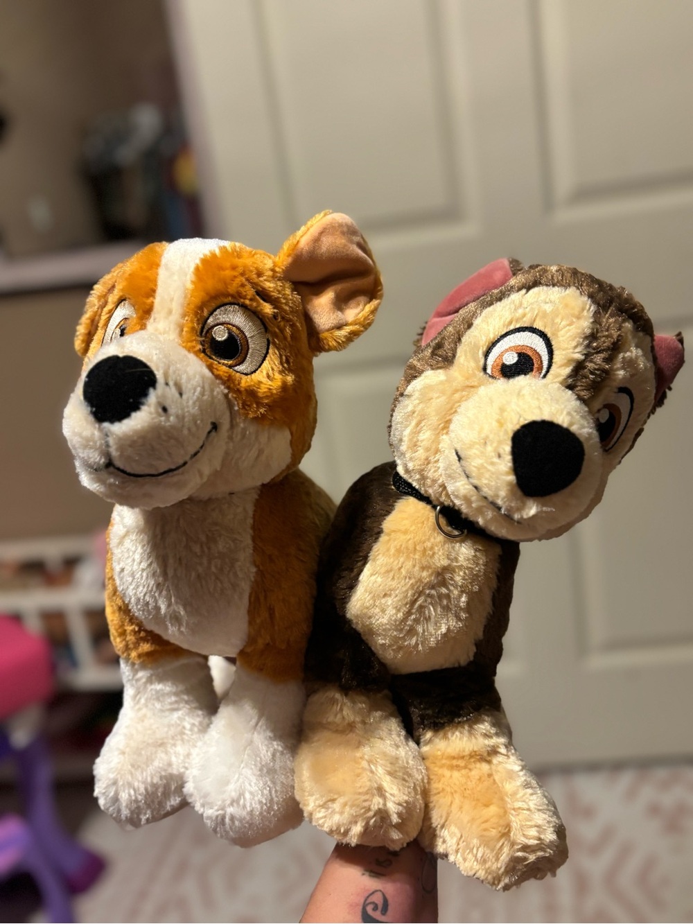 Pair of Plush Paw Patrol Dogs - Brown, Tan & White